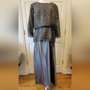 Alex Evenings Formal 2-Piece Dress-Pewter Color Mother of the Bride-Size 14